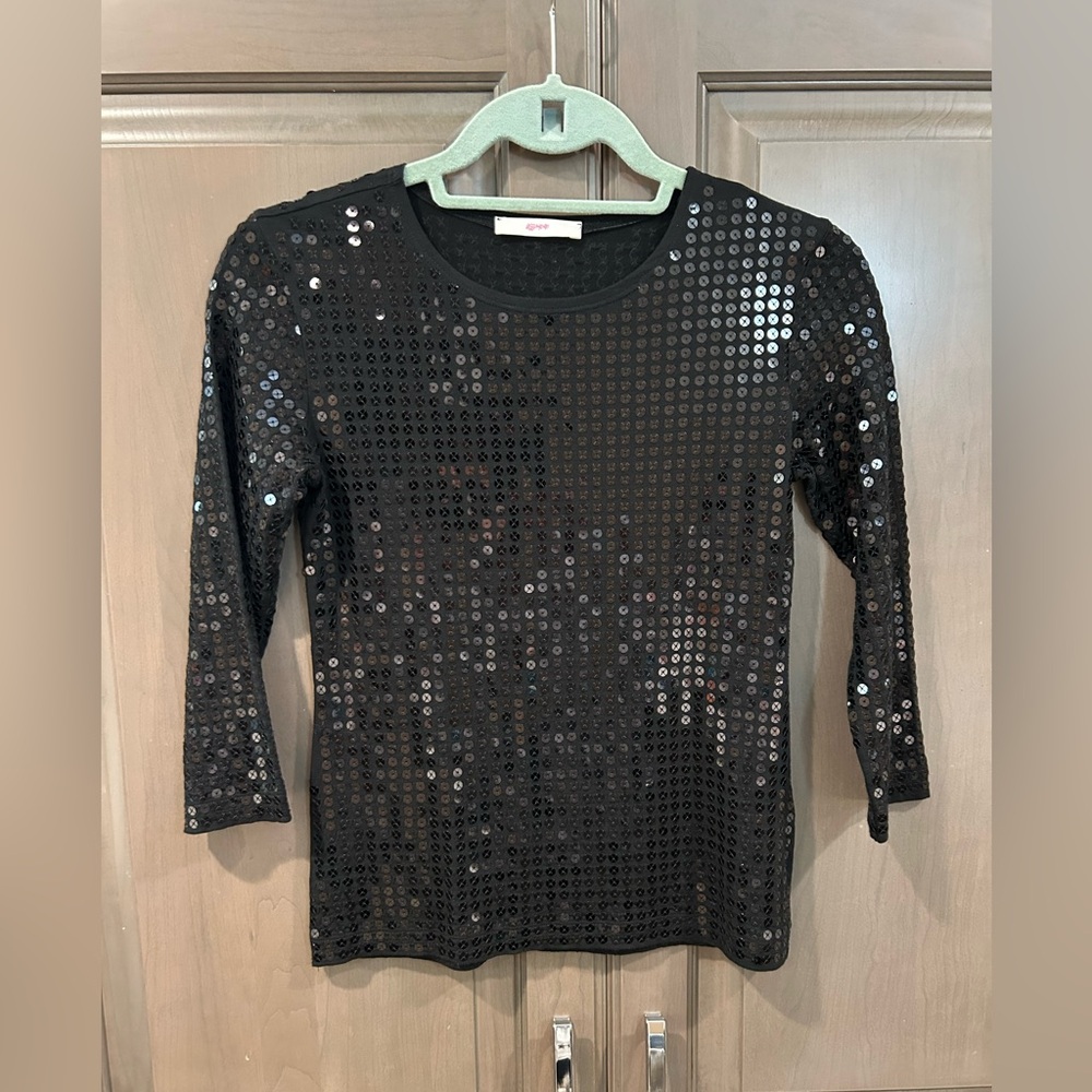 Leggiadro Sequin Tee in Black, Size 1 (Small) - Picture 2 of 10